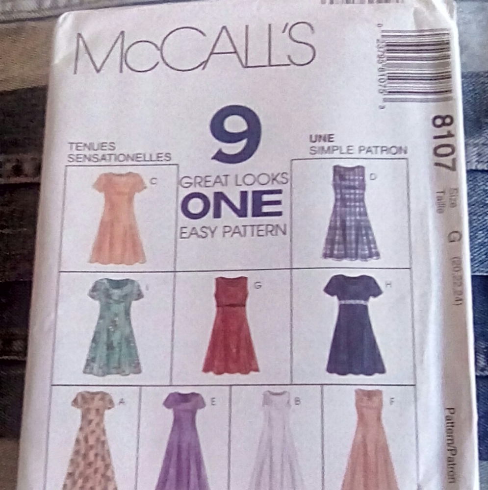 Vtg McCalls 9 great looks 1 EASY pattern 2 lengths, 20-22-24